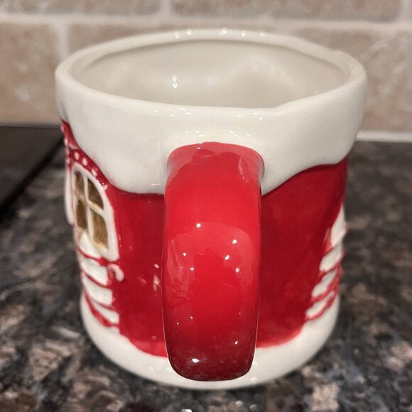 *NEW* Festive Christmas Red Gingerbread House Mug by Peppermint and Pine - Picture 3 of 7